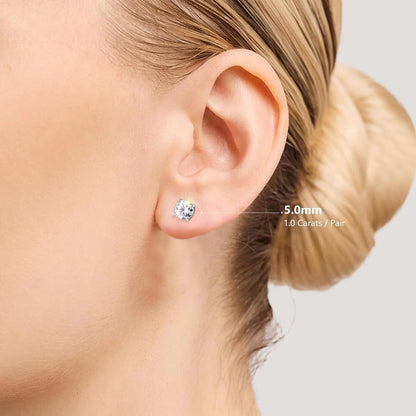 Moissanite Ohrringe 925 Silber Damen VVS1 Diamant 6,0 mm 1,6