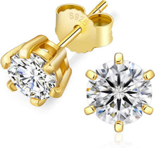 Moissanite Ohrringe Silber Damen D VVS1 14K Gold 1,2ct 6 mm