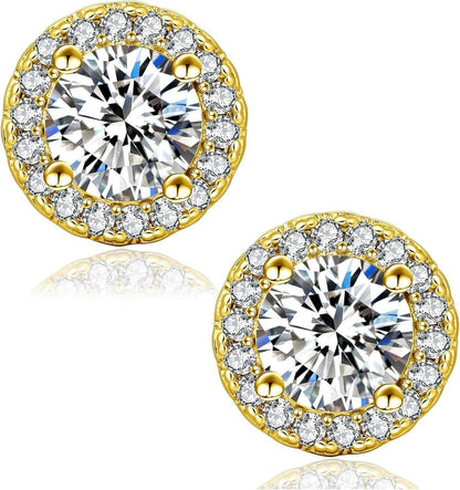 Moissanite Ohrringe Damen Silber 925 Halo Diamant 1,0/2,0 Karat VVS1