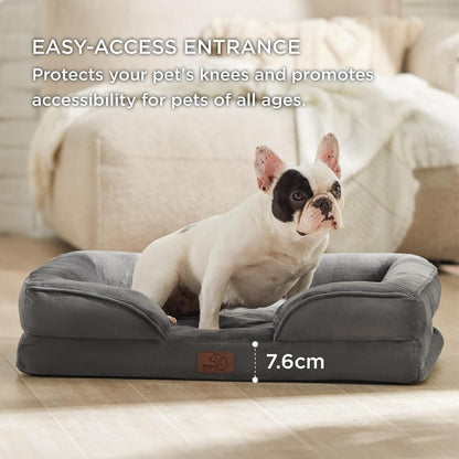 Orthopädisches Hundebett L 71x58cm Dunkelgrau