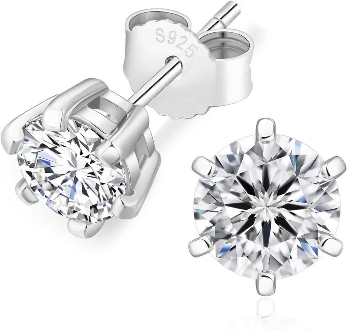 Moissanite Ohrringe 925 Silber Damen 0,6-3ct Diamant weißgold
