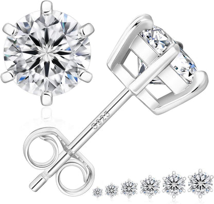 KRKC&CO Moissanite Ohrringe Damen 925 Silber VVS1 Diamant 4mm 0,6ct Echtschmuck