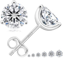 Silber 925 Moissanit Diamant Ohrstecker VVS1 1,0 Karat Rundschliff