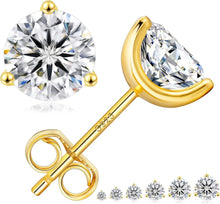 Moissanite Ohrringe Silber 925 Diamant Ohrstecker VVS1 14K Gold 5,5 mm