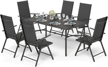 Gartenmöbel Set 6 Personen Aluminium Klappbar Schwarz