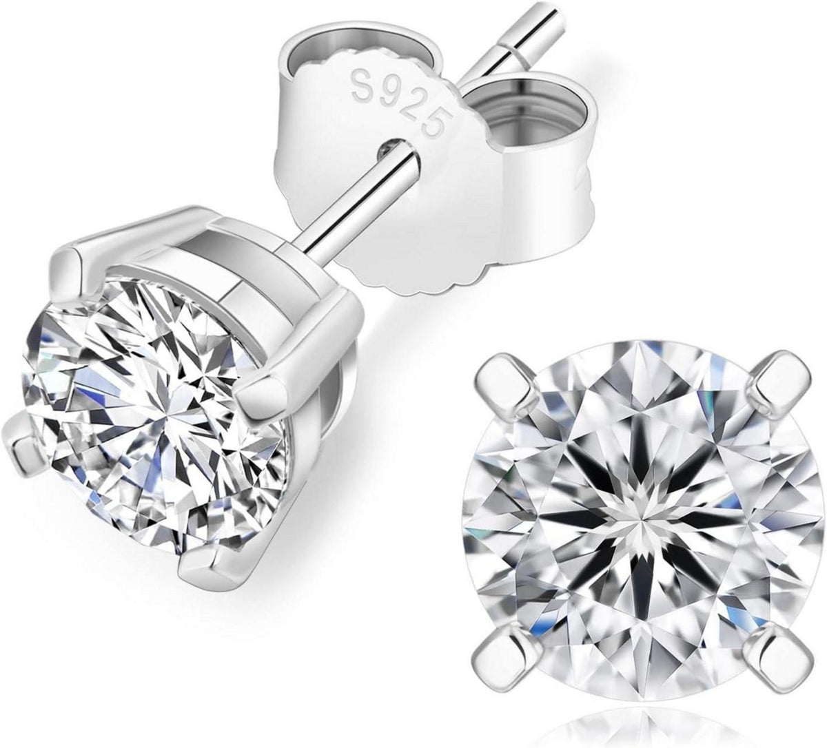 Moissanite Ohrringe Silber 925 Damen Diamant VVS1 1,6 ct rundschliff