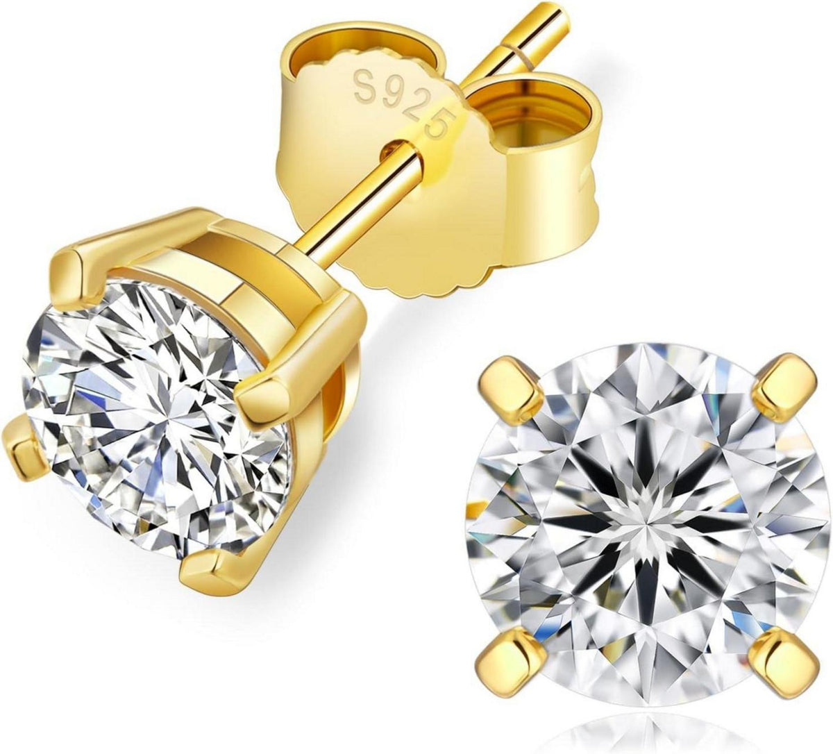 Moissanite Ohrringe Silber 925 Damen VVS1 D 14K Gold 3,0ctw Schmuck
