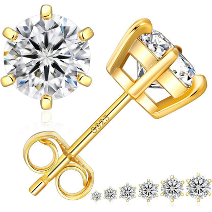 Moissanite Ohrringe Silber 925 Damen 6mm 1,6 Karat VVS1 D