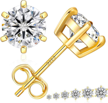 Echtsilber Moissanite Ohrringe Damen 1,6ct D VVS1 14K Gold 6mm