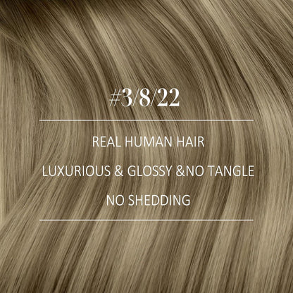 Echthaar Tressen Balayage Braun Ombre Blond 35cm
