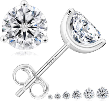 Moissanite Ohrringe 925 Silber Damen 1,6ctw VVS1 D 6mm Rundschliff