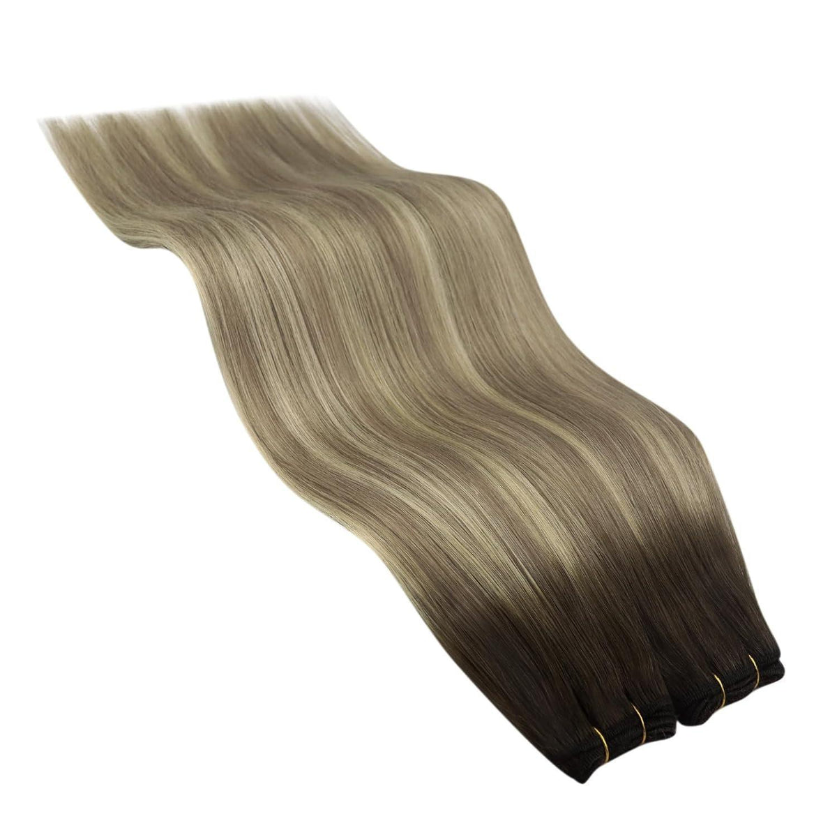 Echthaar Tressen Balayage Braun Ombre Blond 55cm
