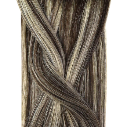 Echthaar Microring Extensions Ombre Dunkelbraun Blond 50cm