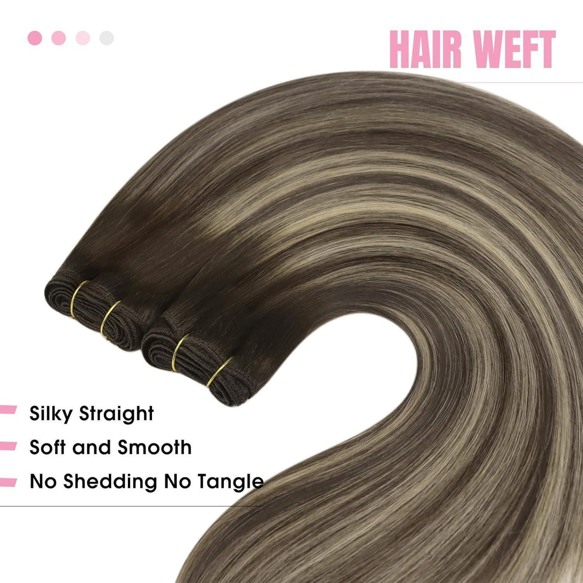 Echthaar Tressen Ombre Braun Aschblond 50cm Remy