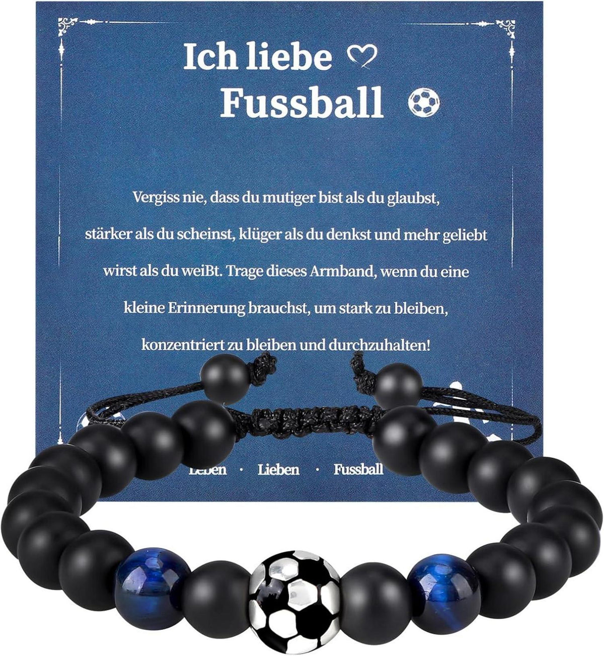 Fußball Armband Geschenke für Jungs Naturstein Teufelskicker 5-10