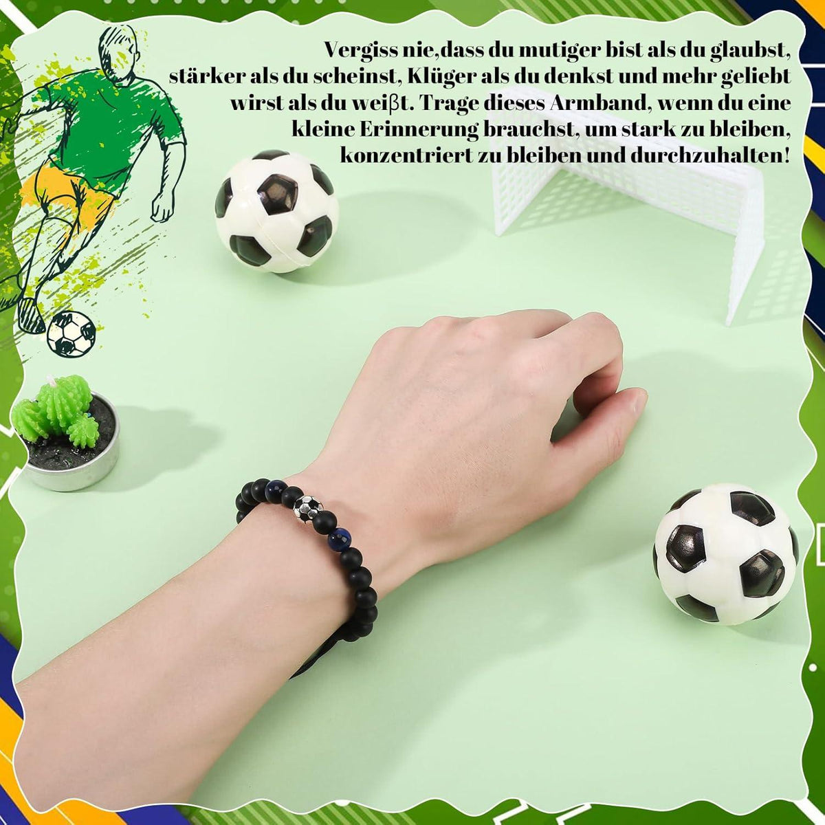 Fußball Armband Geschenke für Jungs Naturstein Teufelskicker 5-10