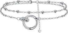 925 Silber Fußkettchen Damen Verstellbare Fußkette Strand Schmuck