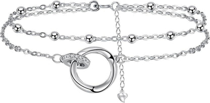 925 Silber Fußkettchen Damen Verstellbare Fußkette Strand Schmuck