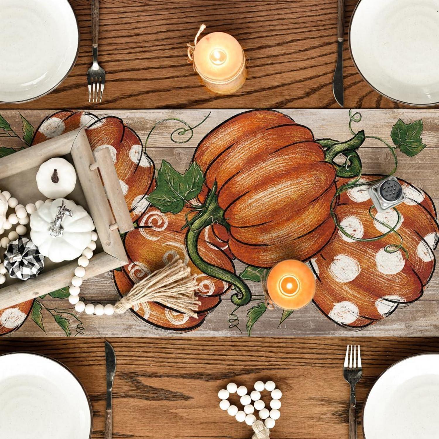 Herbst Tischläufer 100% Polyester Braun 40x240cm