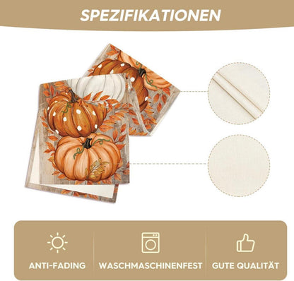 Herbst Tischläufer Orange Kürbisse Deko 40x140 cm - Küche & Party