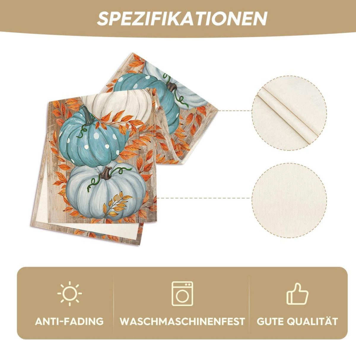 Herbst Tischläufer Blau Küche Dekoration 40x100 cm Artoid Mode