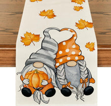 Herbst Tischläufer Kürbisse Ahornblätter 40x180 cm Beige