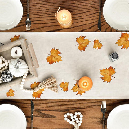 Artoid Mode Herbst Tischläufer Kürbisse Ahornblätter 40x180 cm Beige