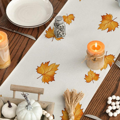 Herbst Tischläufer Ahornblätter Kürbisse 40x180 cm Party Deko