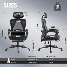 Ergonomischer Bürostuhl mit Kopf- und
