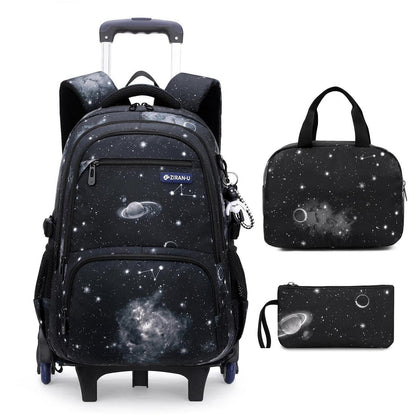 Schulrucksack Trolley 3-teilig für Jungen – Schwarz
