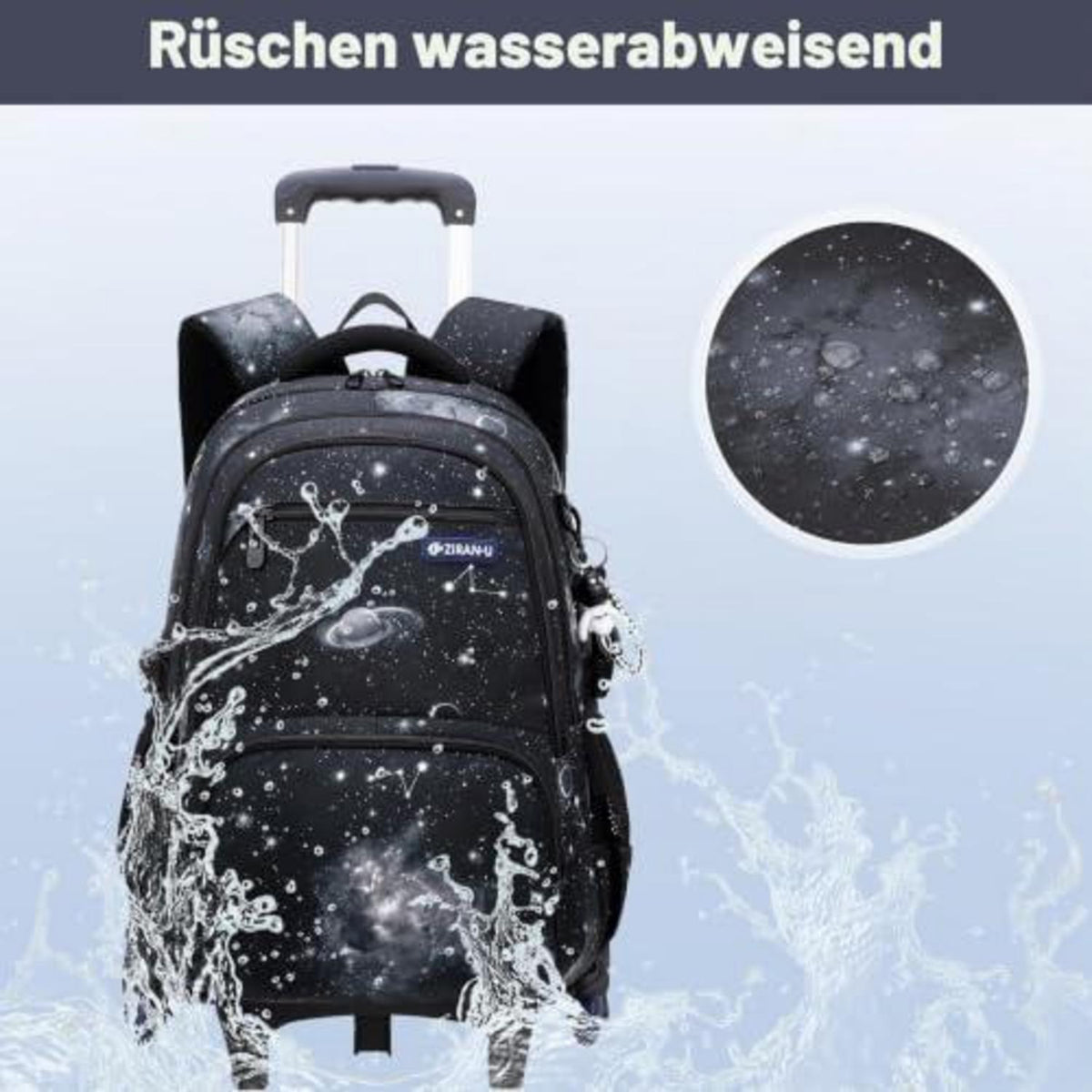 Schulrucksack Trolley 3-teilig für Jungen – Schwarz