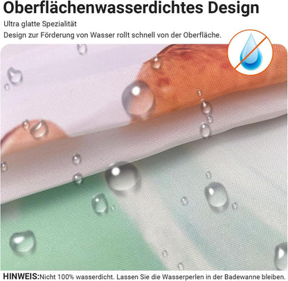 Duschvorhang Blumen Zeichnen 240x200cm Polyester