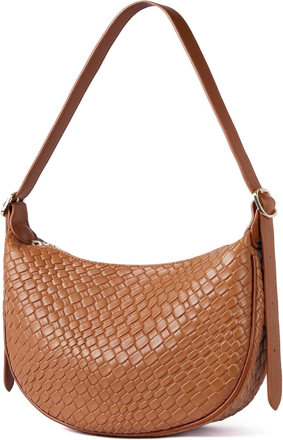 Geflochtene Damen Handtasche Braun Schultertasche Crossbody Tote