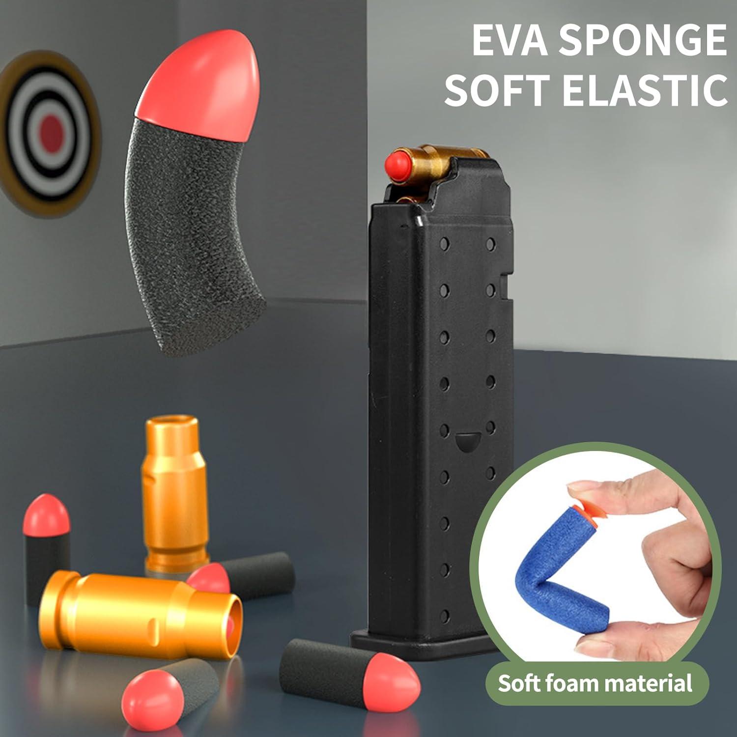 Schaumstoff Soft Bullet Gun mit 2 Magazin, Spielzeugpistole für Kinder