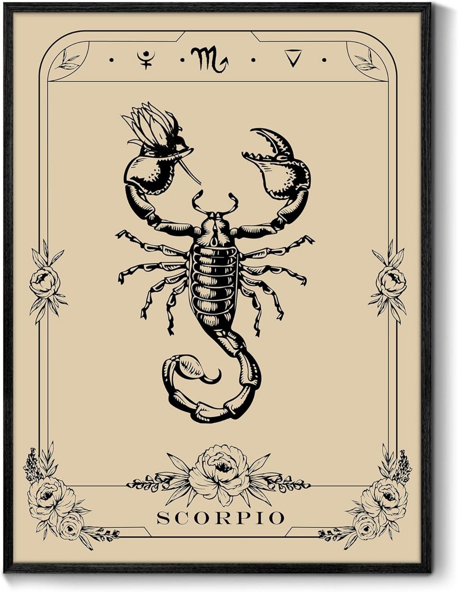 Leinwand Bilder Schwarz 30x40 cm Skorpion Tarot Wandbilder Wohnzimmer