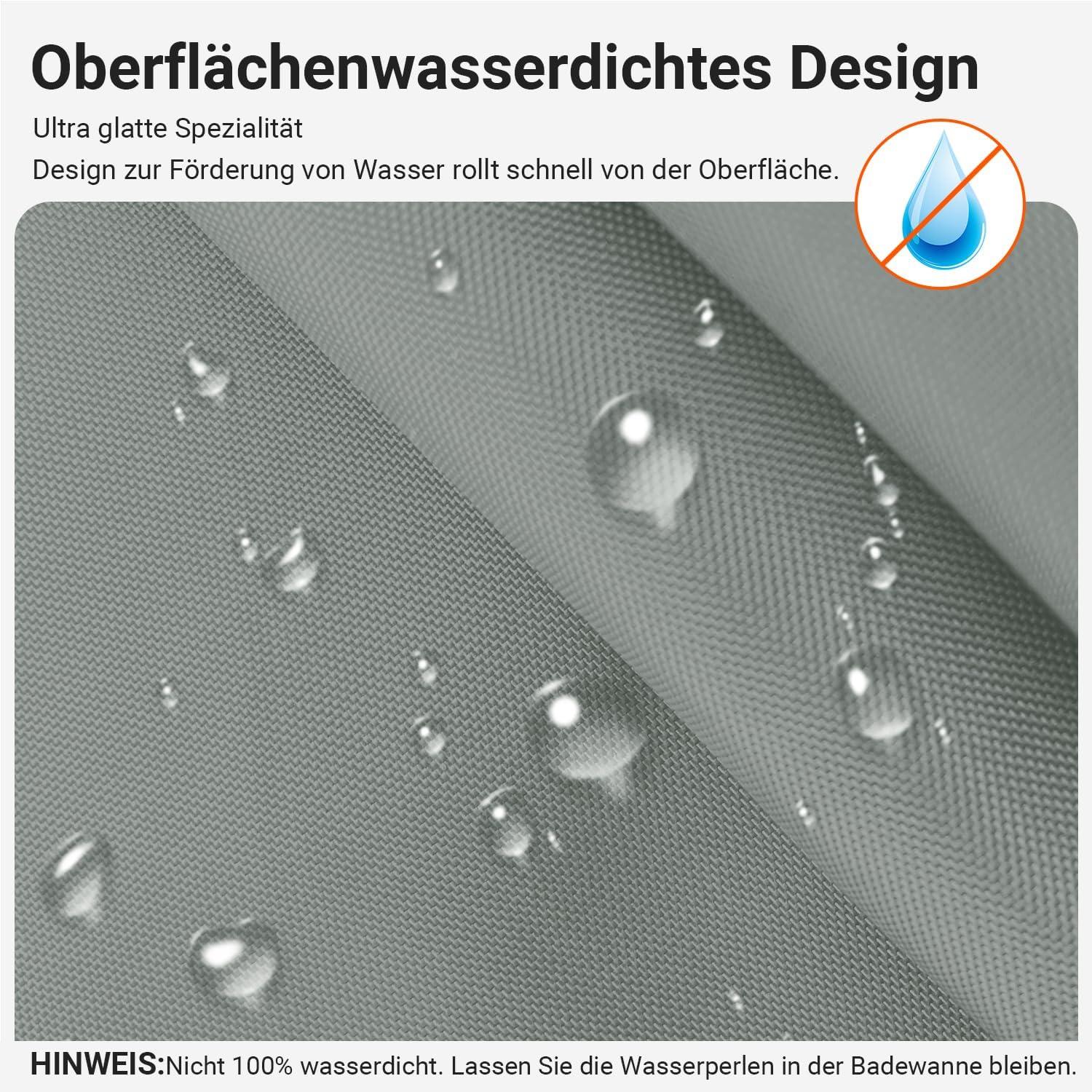 Duschvorhang 180x200cm Grau Wasserabweisend Badezimmer