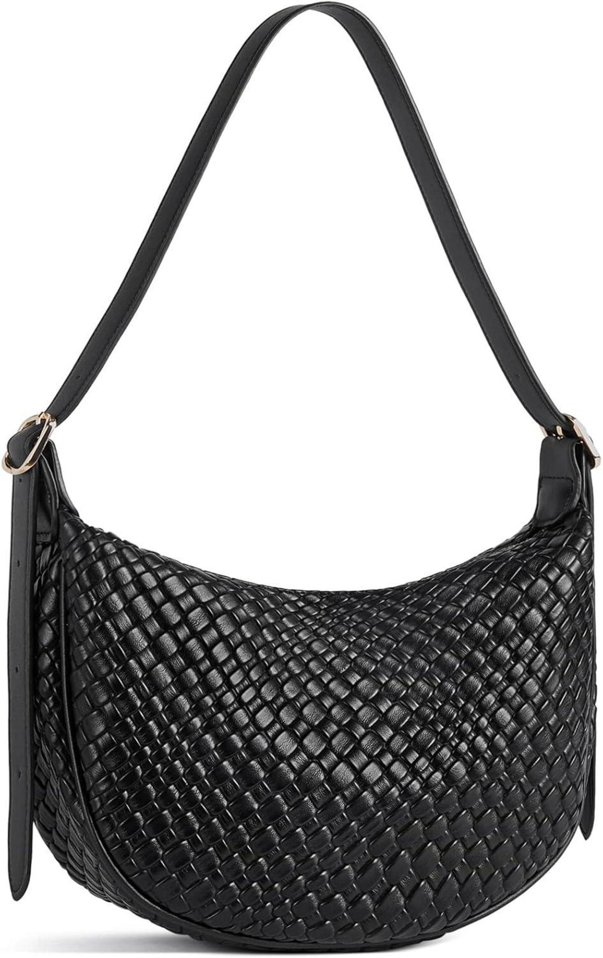 Geflochtene Damen Umhängetasche Retro-Stil Schwarz