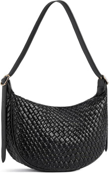 Geflochtene Damen Umhängetasche Retro-Stil Schwarz