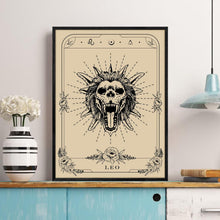 MHARTK66 Konstellation Leinwand Bild Löwe Tarot Schwarz