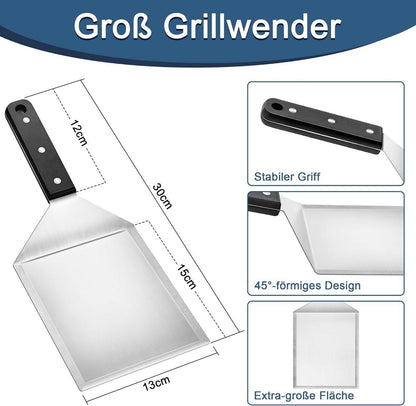 Edelstahl Grillspachtel Set für Smash Burger & Teppanyaki