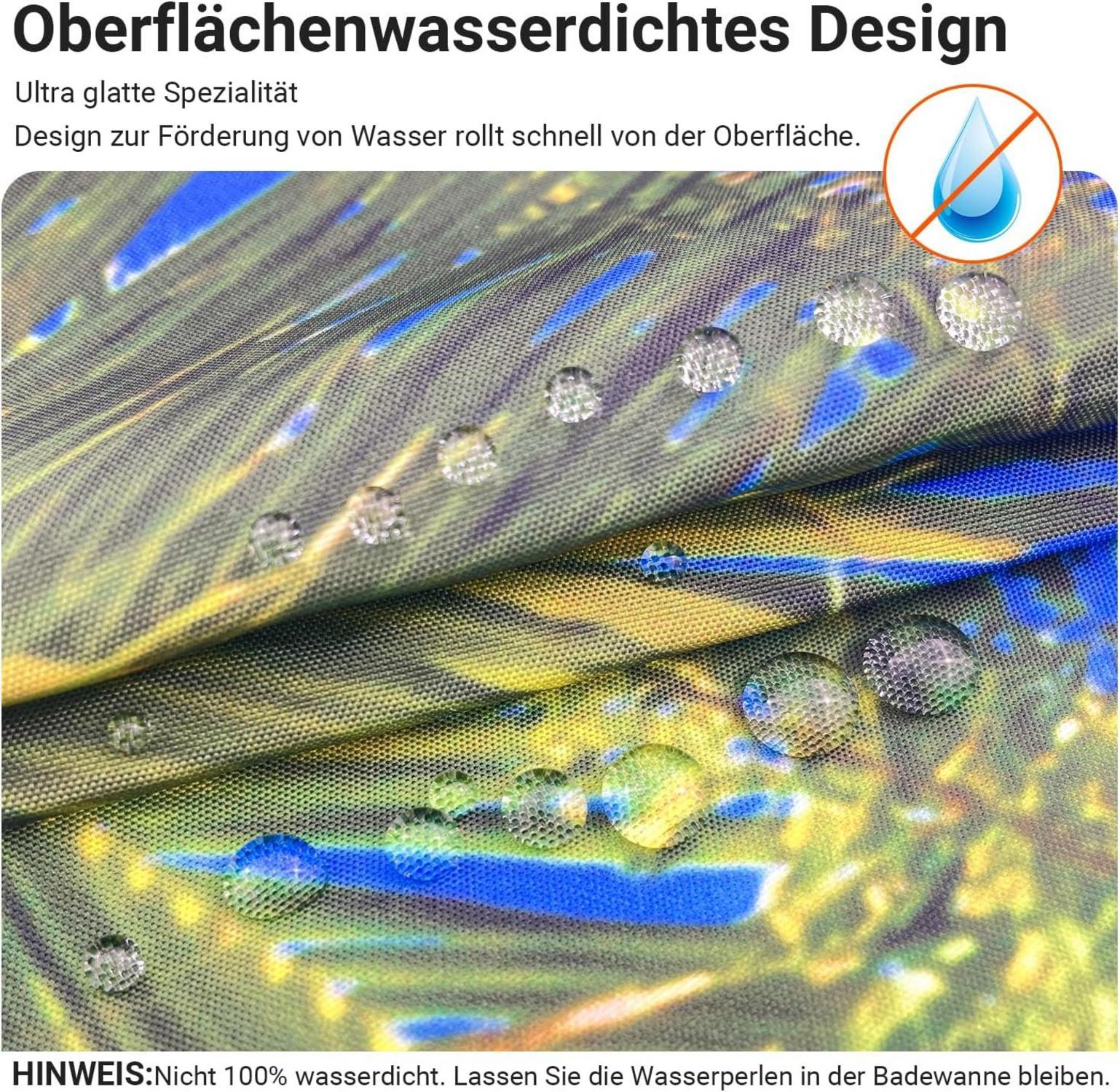 Duschvorhang Strandmuster 180x200cm mit beschwertem Saum