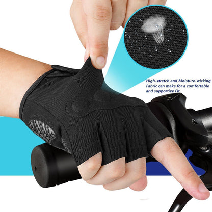Fahrradhandschuhe Halbfinger Atmungsaktiv Radsporthandschuhe Schwarz M 125