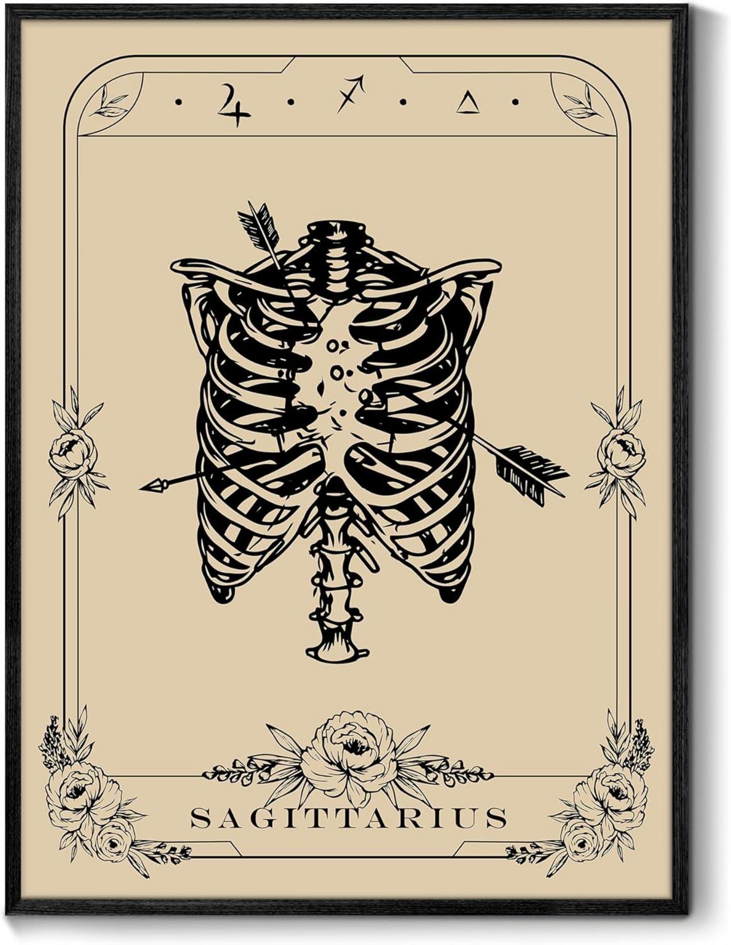 Leinwand Bilder mit Rahmen Schwarz 40x60 cm Konstellation Tarot