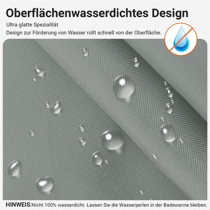 Duschvorhang 240x180cm Grau, Beschwerter Saum