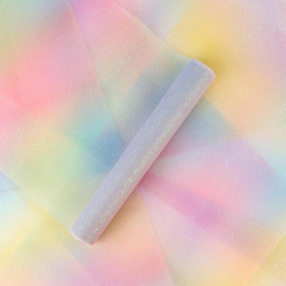Tischläufer Regenbogen Glitzer Tüllstoff 30cm x 9m Mädchen DIY Projekt