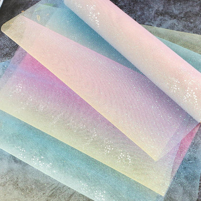 BETESSIN Tischläufer Regenbogen Glitzer 30cm x 9m für DIY Projekte