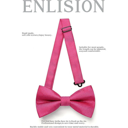 Fliege mit Einstecktuch Set – Vorgebunden, Einstellbar, Rosa