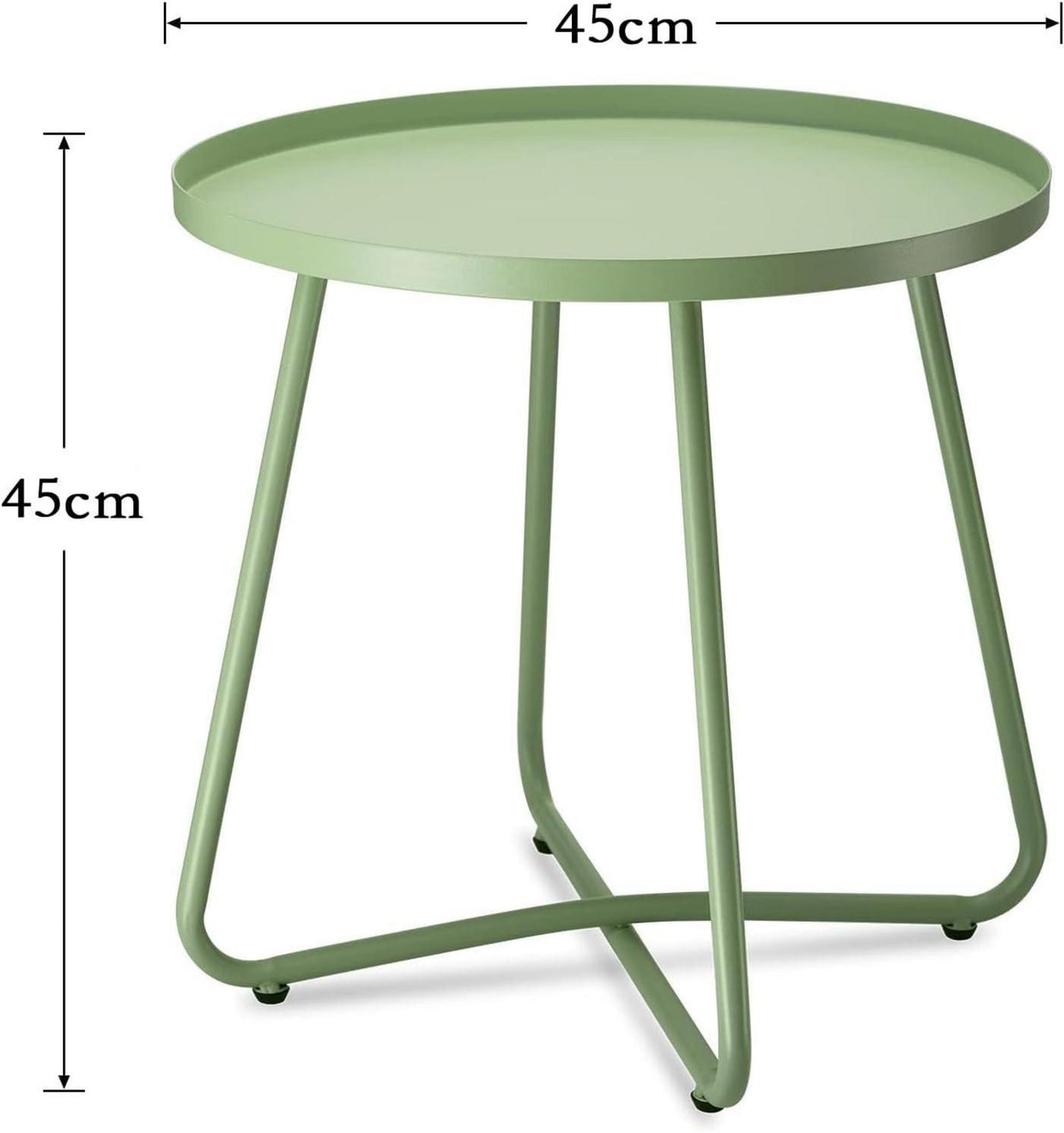 Outdoor Beistelltisch Stahl Runder Metalltisch Terrasse Balkon Garten