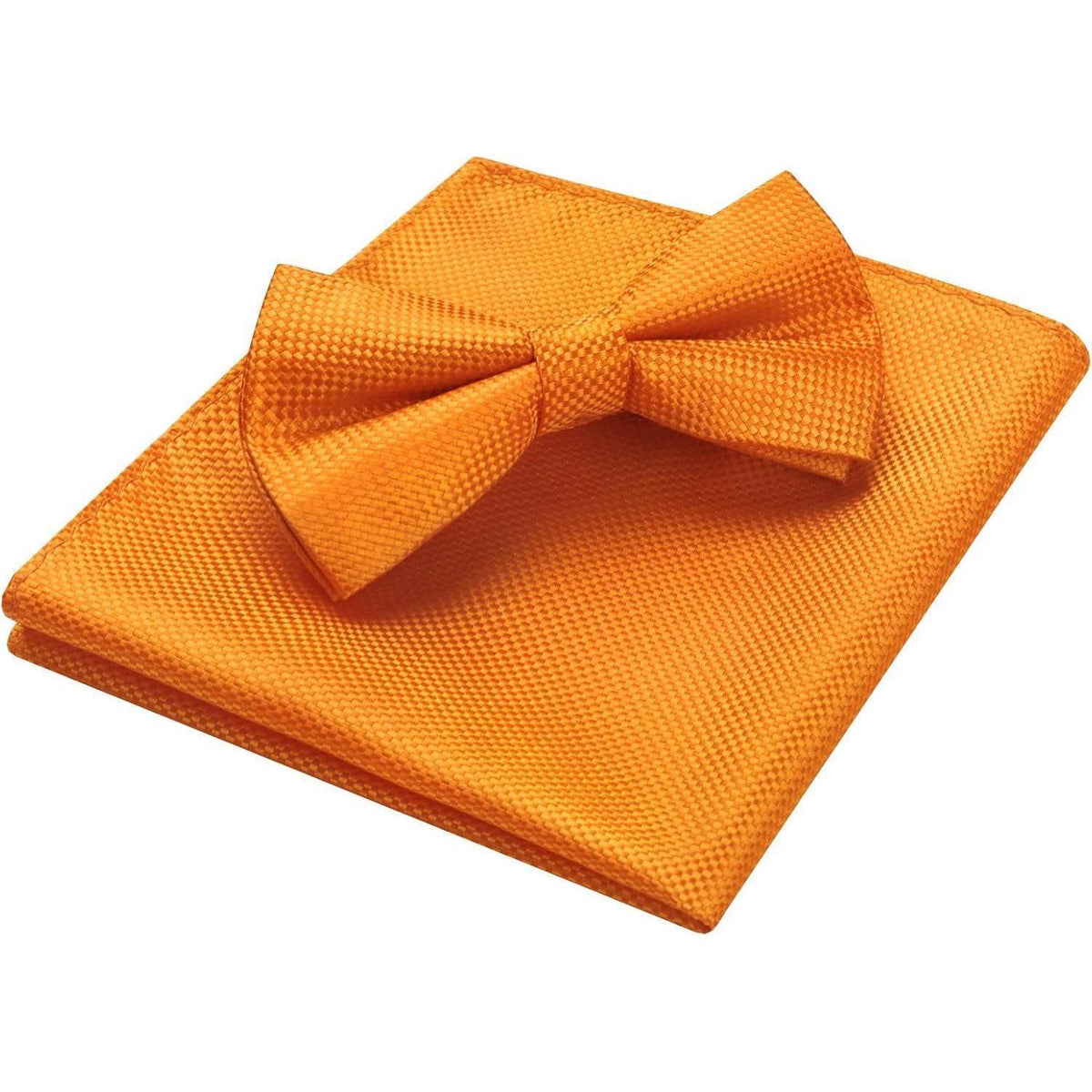 Fliege mit Einstecktuch Set Orange Vorgebunden Einstellbar