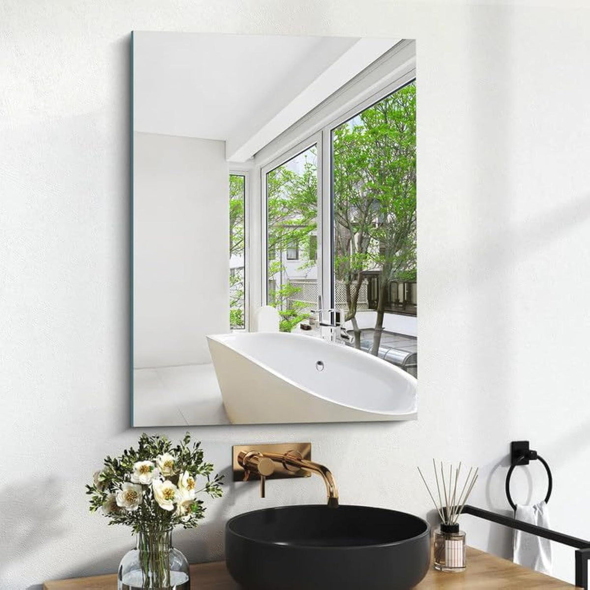 Rahmenloser Wandspiegel 70x50 cm – Modern & Sicherheitsglas
